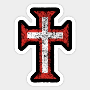 Order of Christ Cross-Templar-Portugal-Distressed Sticker